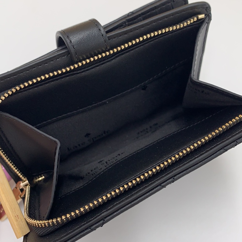 KATE SPADE Carey Medium Compact Bifold Wallet BLACK COLOR - Picture 10 of 15